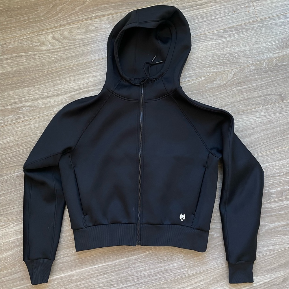 Greyson Women’s Kristina Full Zip Midweight Cropped Hoodie Black Sz S EUC - Picture 4 of 8